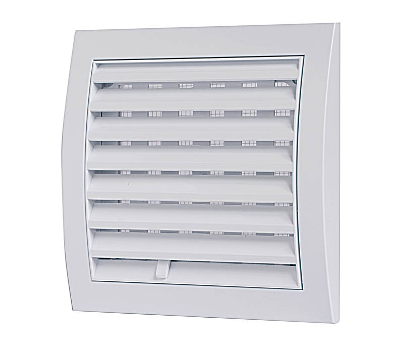 Plastična kvadratna prezračevalna rešetka z zaporo in mrežico, Φ150mm