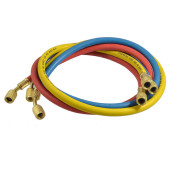 Polnilna cev 1/4'' - 5/16'', 180cm, R32, brez ventila, rumena - AT623