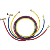 Polnilna cev 1/4'' - 5/16'', 240cm, R32, z polnilnim ventilom, rdeča - AT692