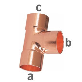 Bakreni reducirni T-kos 1'' - 5/8'' - 1'' (25,40 - 15,88 - 25,40mm)